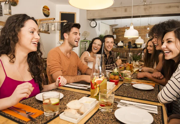 Pranzo con gli amici al ristorante — Foto Stock