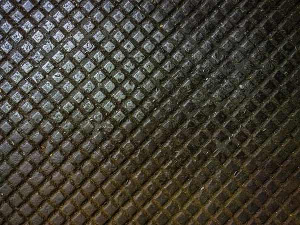 Dirty metal cast iron floor plate background — Stock Photo, Image