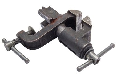 Beyaz arka plan üzerinde eski mengene isolaed 