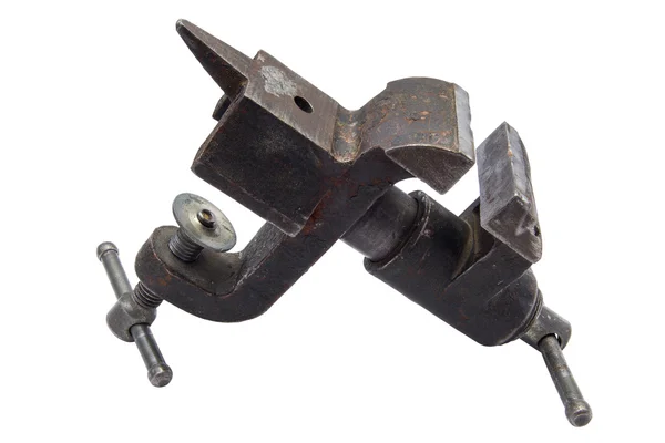 Old vise isolaed on white background Royalty Free Stock Images