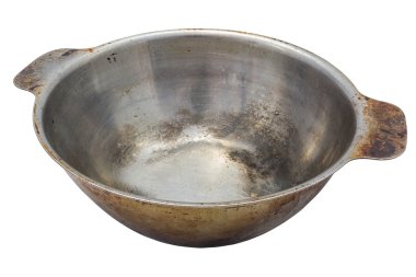 Eski paslanmaz çelik kase