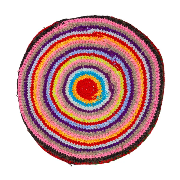 Traditional Russian round knit Mat handmade — Stock Photo, Image