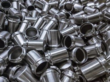 Parlak soğuk deformated çelik parçalar arka plan