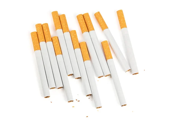 Classic filter cigarettes isolated on white with shadows — Stock Photo, Image