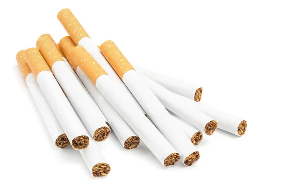 Classic filter cigarettes isolated on white with shadows — Stock Photo, Image