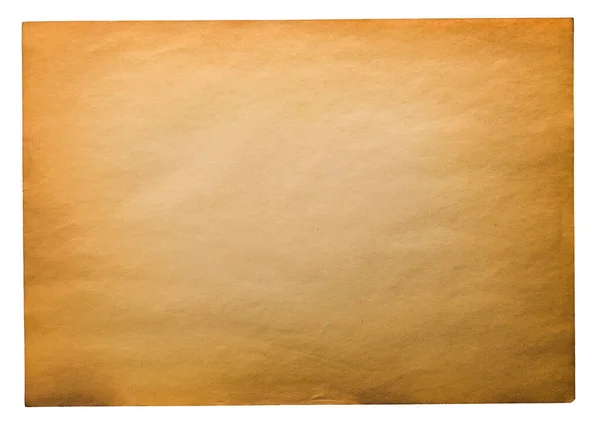Single old flat sheet of paper isolated — Stock Photo, Image