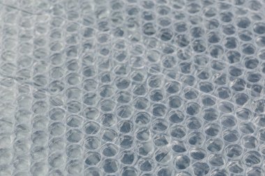 Hava kabarcığı ambalajı - seçici odaklı ve bulanık gerçek yaşam yakın plan