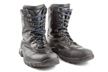 Bir çift siyah deri kullanılmış. Temiz sivil erkek. 8 inçlik ayak bileği çizmesi.