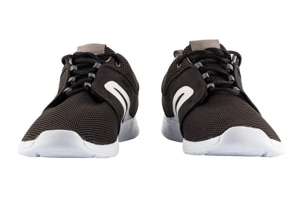 Pár černé airmesh léto chůze lehké boty izolované na bílém pozadí — Stock fotografie