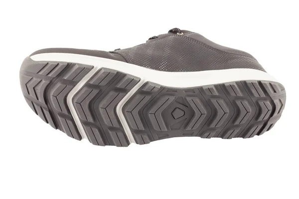 Black summer walking lightweight shoe outsole isolated on white background — Stock Photo, Image