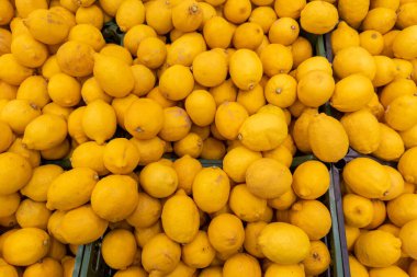 Limonlar dükkanda tezgahın üstünde