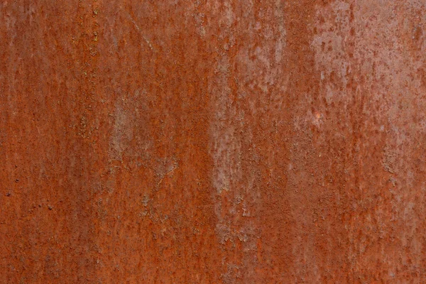 Plano seco vermelho enferrujado ferro superfície close-up fundo e textura — Fotografia de Stock