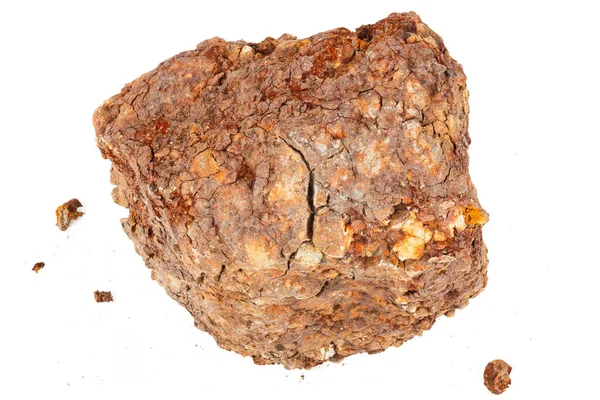 Gran pieza de hierro ferroso metalúrgico mineral de piedra aislado sobre fondo whie — Foto de Stock