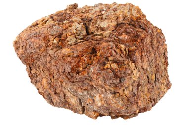 Büyük bir parça metalürjik demir demir cevheri. Arka planda izole edilmiş.