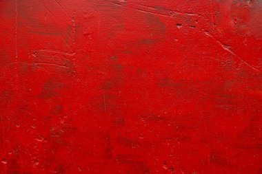 Dikkatsizce boyanmış kırmızı düz yüzey - doku ve tam çerçeve arkaplan