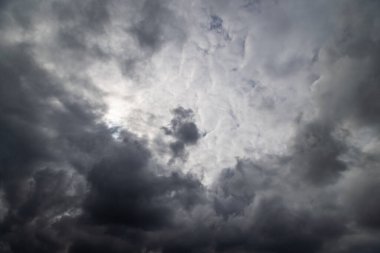 Gri fırtına bulutları tam çerçeve arkaplanı
