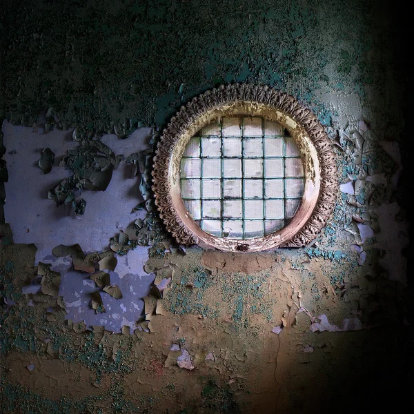 Abandoned glass bricks window — Stock Photo, Image