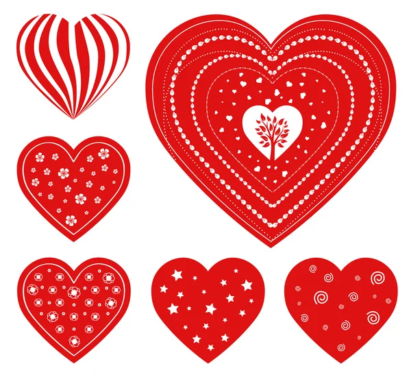 Beautiful heart set for Valentine 's day — стоковый вектор