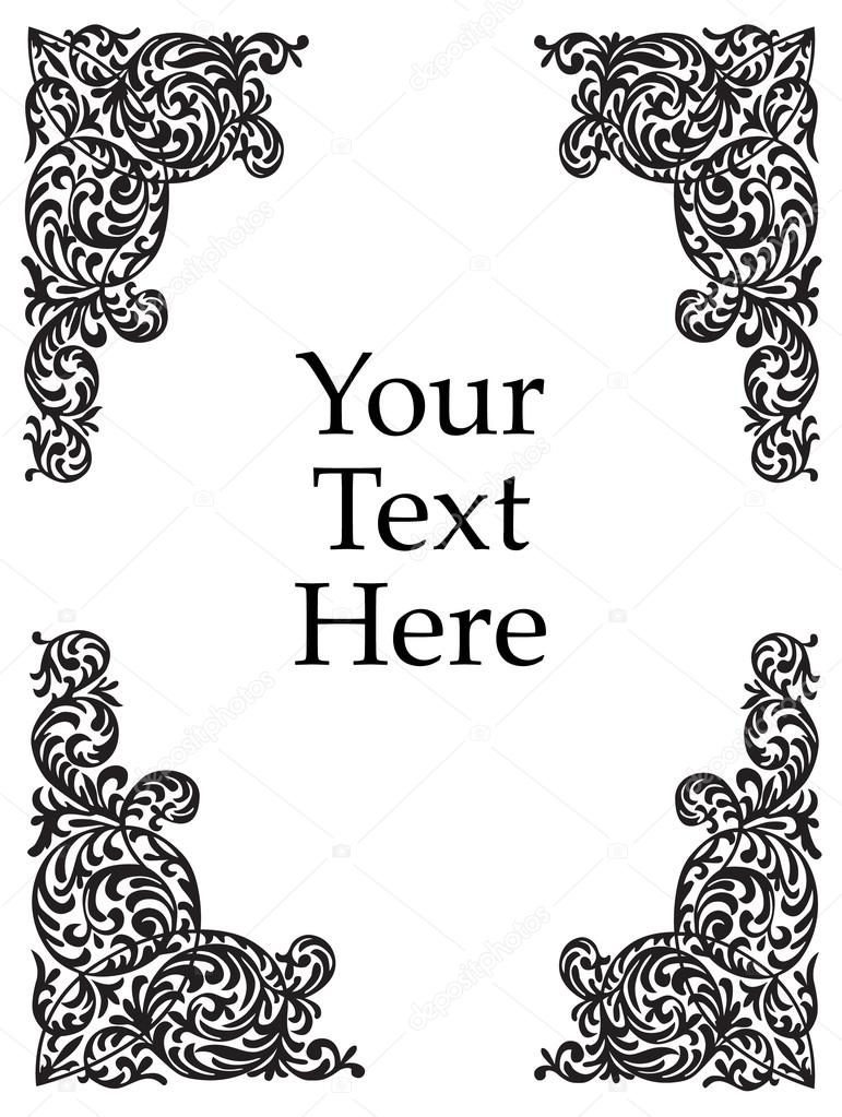 Vintage floral ornament frame with space for text