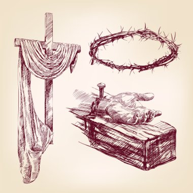 christianity collection isolated hand drawn vector llustration