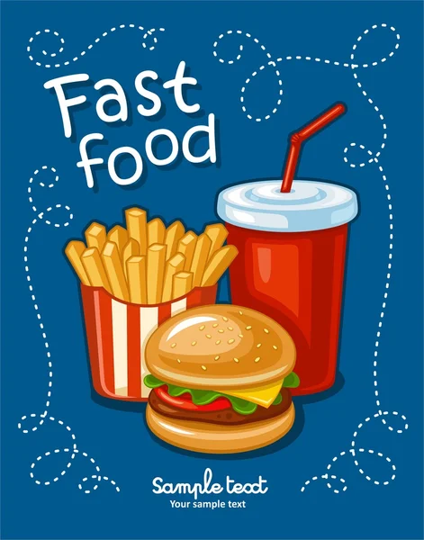 Fast Food flaches Design — Stockvektor