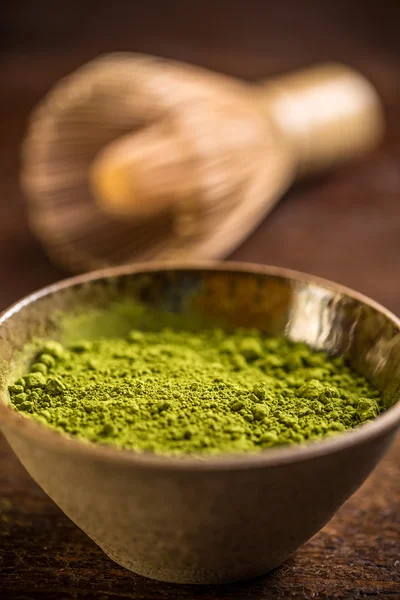 Pó de chá matcha — Fotografia de Stock