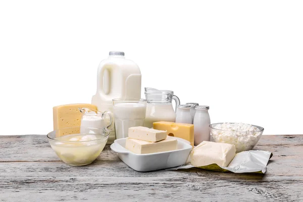 Асортимент молочних продуктів — стокове фото
