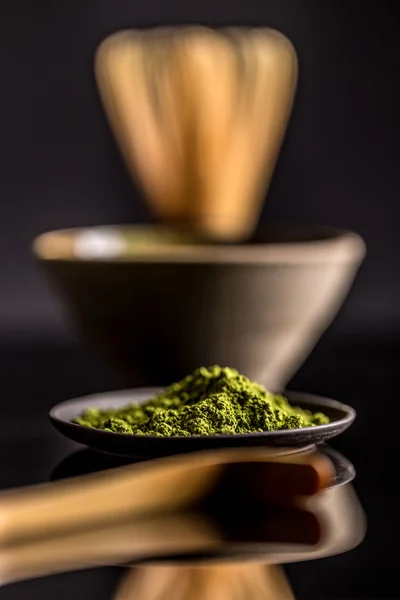 Pó de chá matcha — Fotografia de Stock