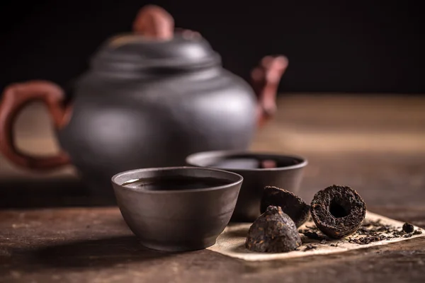 Sıcak pu-erh çay — Stok fotoğraf