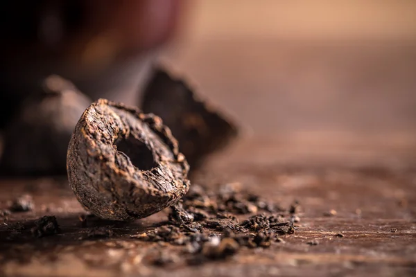 Folhas de chá Pu-erh — Fotografia de Stock