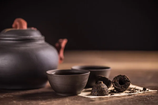 Heißer Pu-Erh-Tee — Stockfoto