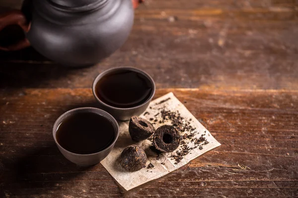 Chiński pu-erh herbata — Zdjęcie stockowe