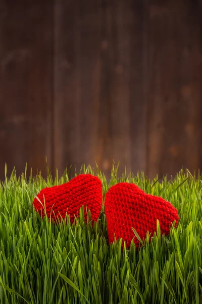 Conceito de amor, corações de malha — Fotografia de Stock