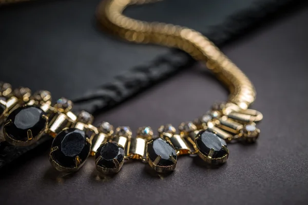 Necklace with black stones — Stock Photo, Image