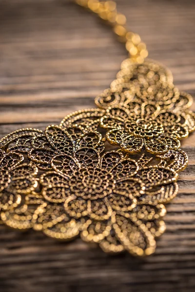 Goldplated feminine necklace — Stock Photo, Image