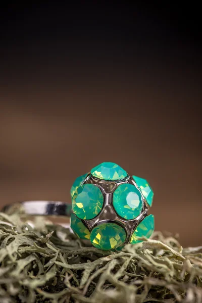 Ring met strass — Stockfoto