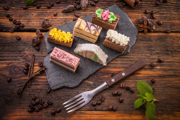 Mini koláče se smetanou — Stock fotografie