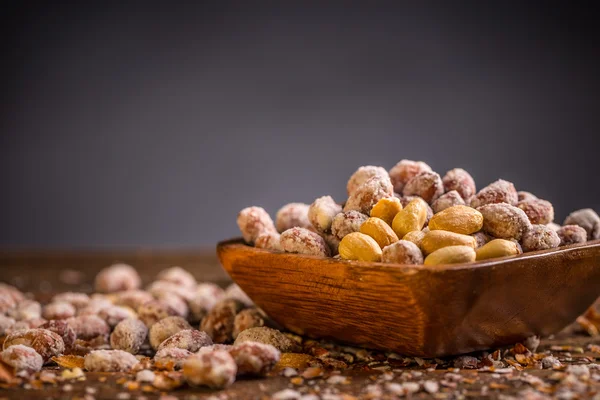 Salted peanuts copy space — Stock Photo, Image