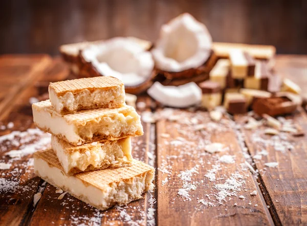 Wafer sandwich biscuits — Stock Photo, Image