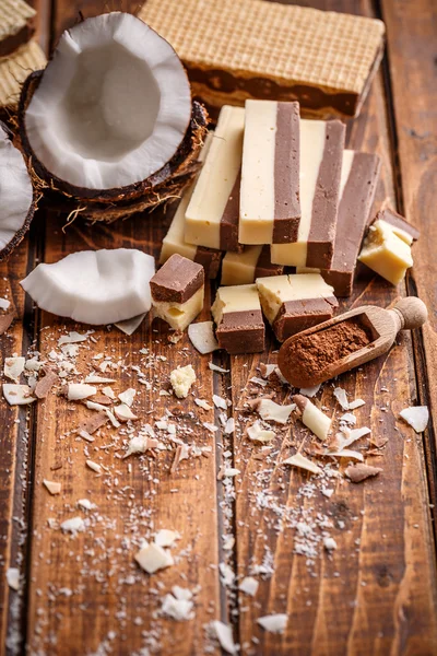 Chocolate casero con coco — Foto de Stock