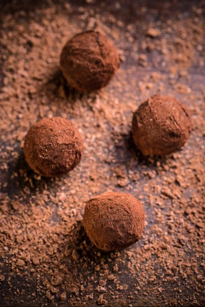 Søde chokoladetrøfler - Stock-foto