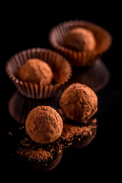 Bolas de chocolate doce — Fotografia de Stock