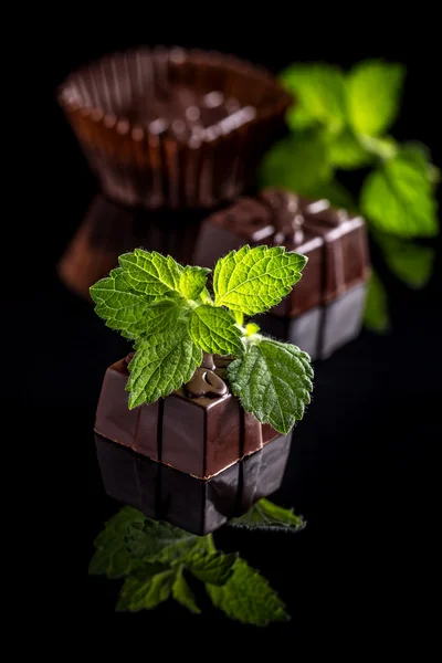 Sladké čokoládové pralinky — Stock fotografie