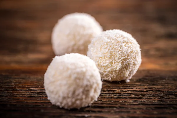 Kokosové sněhové koule bílé lanýže — Stock fotografie