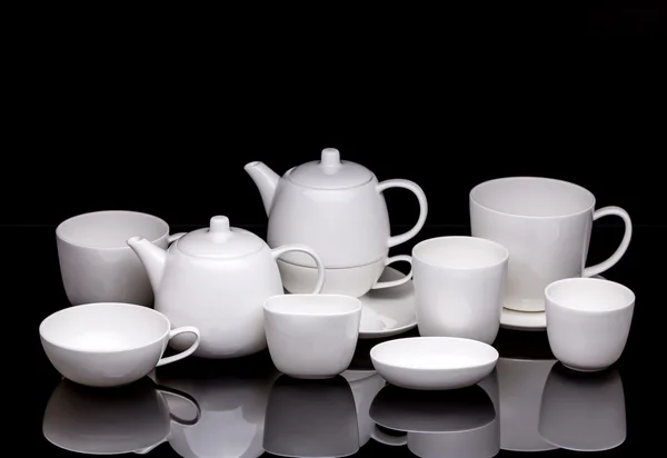 Tasses à thé avec théière — Photo