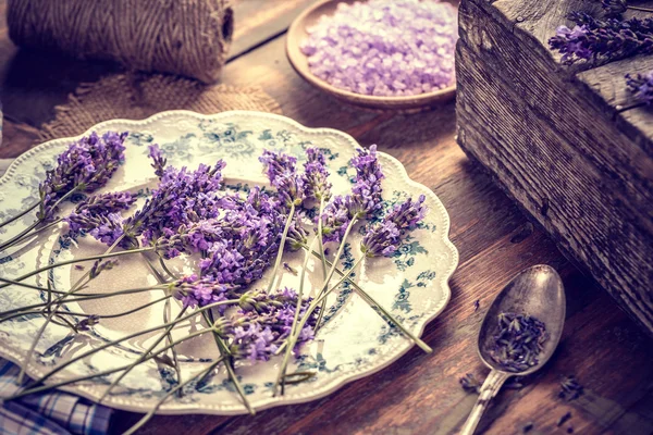 Lavendel och salt — Stockfoto