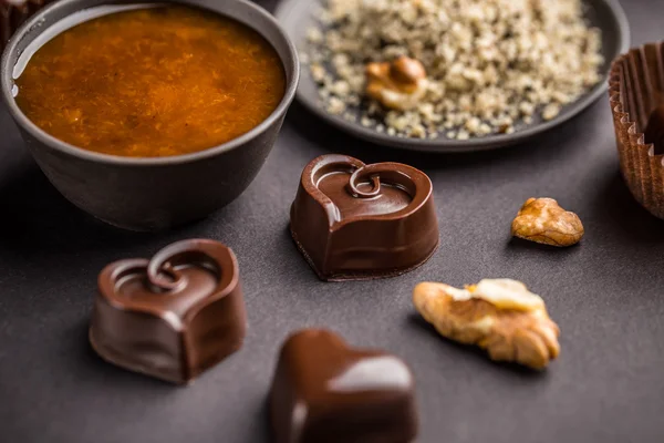 Sladké čokoládové srdce — Stock fotografie