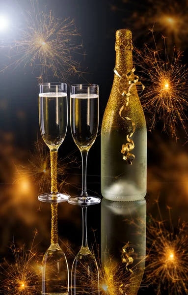 Champagner, Neujahrskonzept — Stockfoto