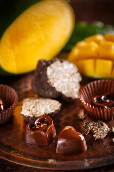 Hartvormige chocolade — Stockfoto