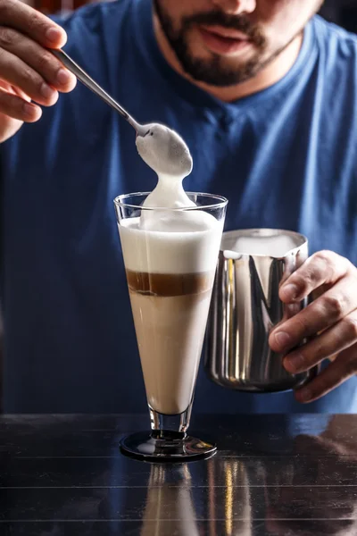 Koffie latte hete — Stockfoto